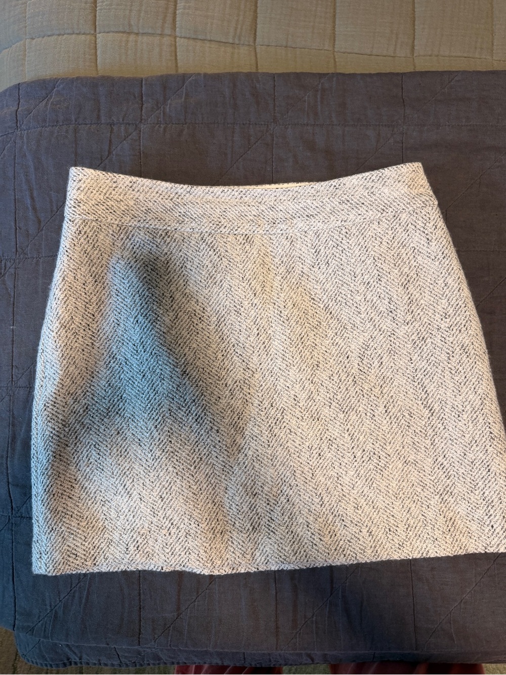 The Limited Cream Herringbone Mini Skirt